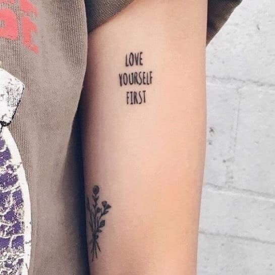 Restaurantes Tatuagem amor próprio em primeiro lugar 💖