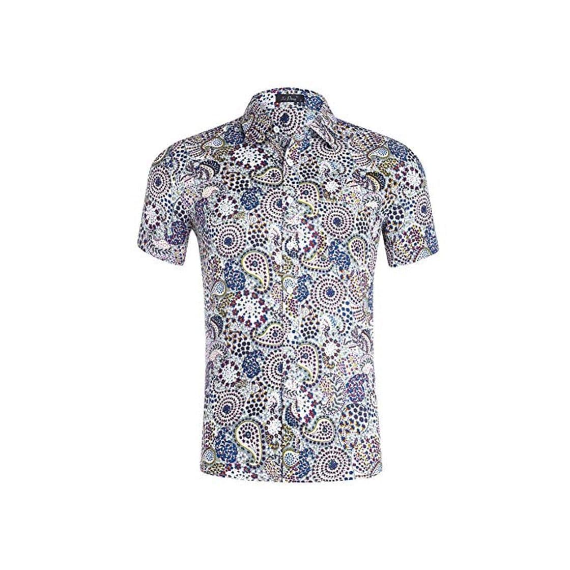 Fashion EverNight Camisa De Gran Tamaño para Hombre Estampado Casual Hawaii Beach Seaside