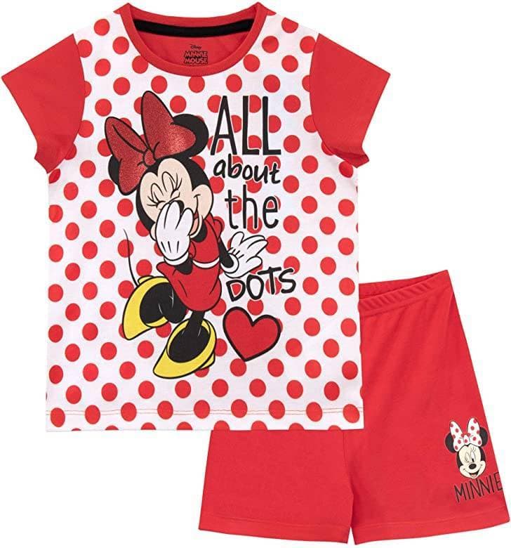 Fashion Pijama Disney de manga curta para meninas Minnie Mouse

