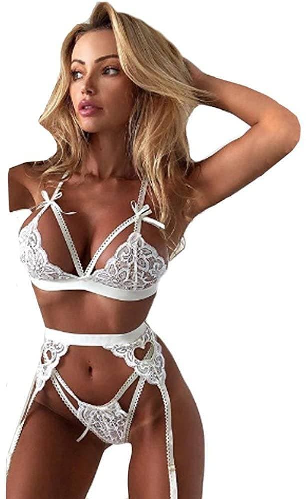 Fashion Reooly❀Mulheres Bordados Apliques de Lingerie Sexy Roupa Int