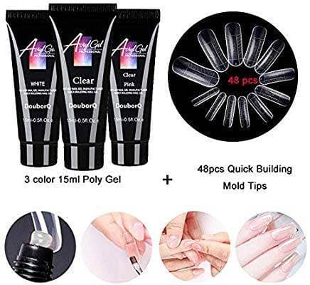 Moda Kit de unhas de poligel, Anself - extensão de unhas em gel +