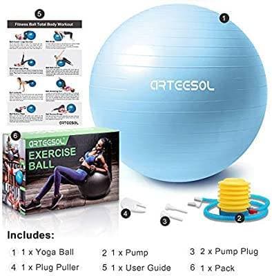 Fashion Arteesol Bola anti-explosão para exercícios, 45cm / 55cm / 6