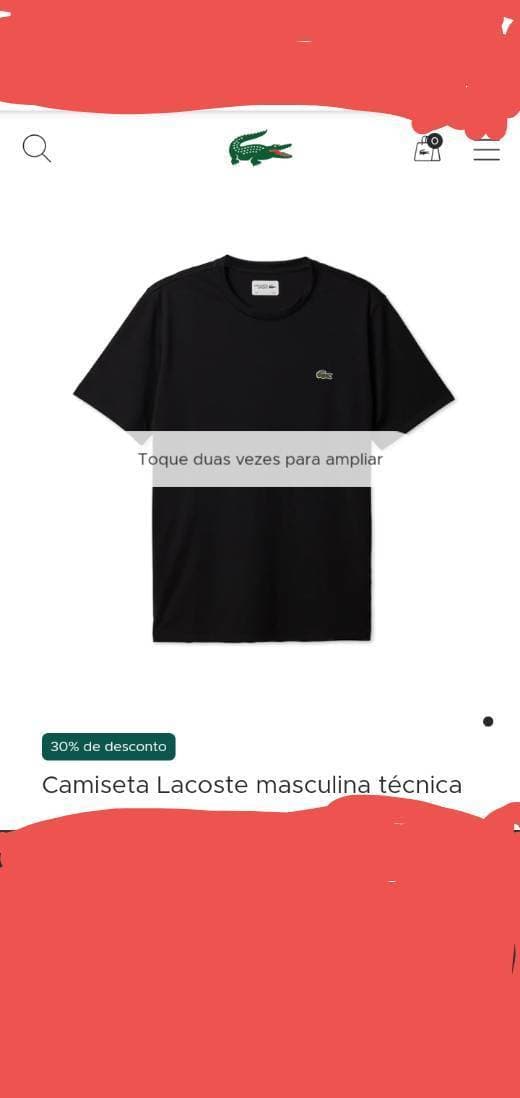 Fashion Lacoste - Camiseta Lacoste Técnica - Preto - 5/L