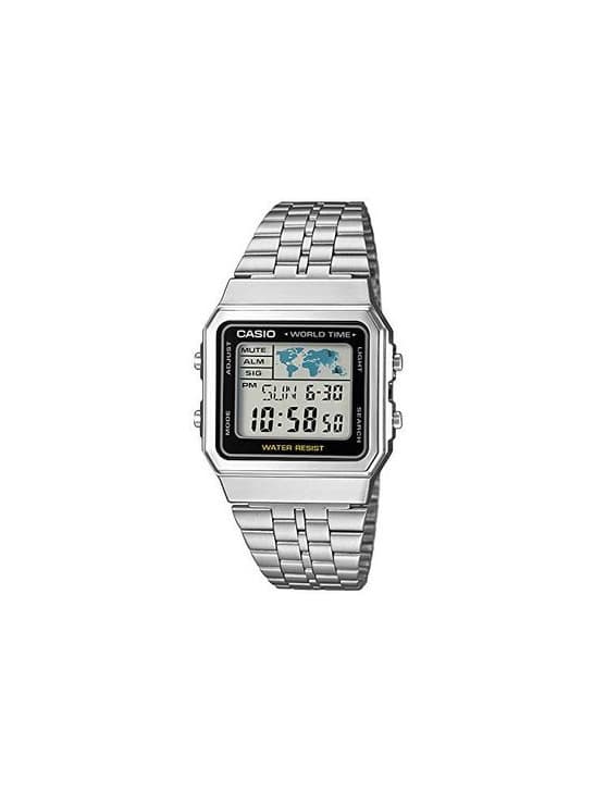 Moda Casio Reloj Digital para Hombre de Cuarzo con Correa en Acero Inoxidable