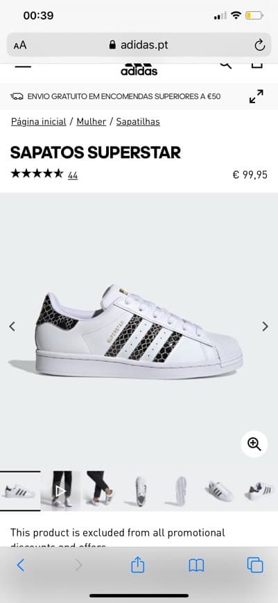 Product Adidas super star com apontamentos cobra 