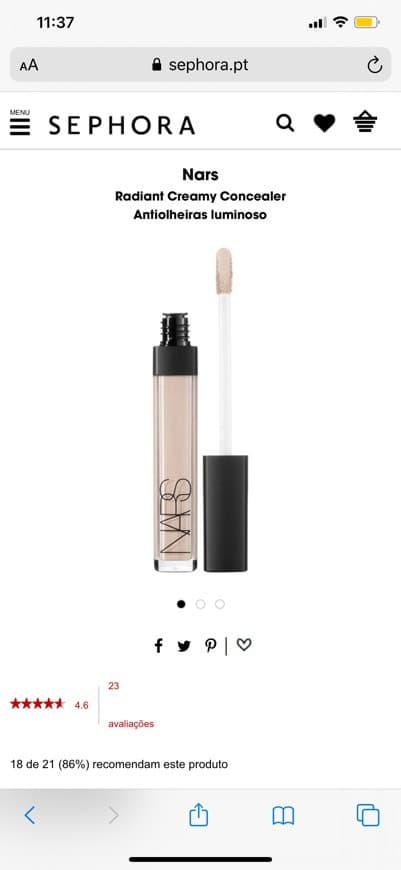 Product Nars antiolheiras luminoso