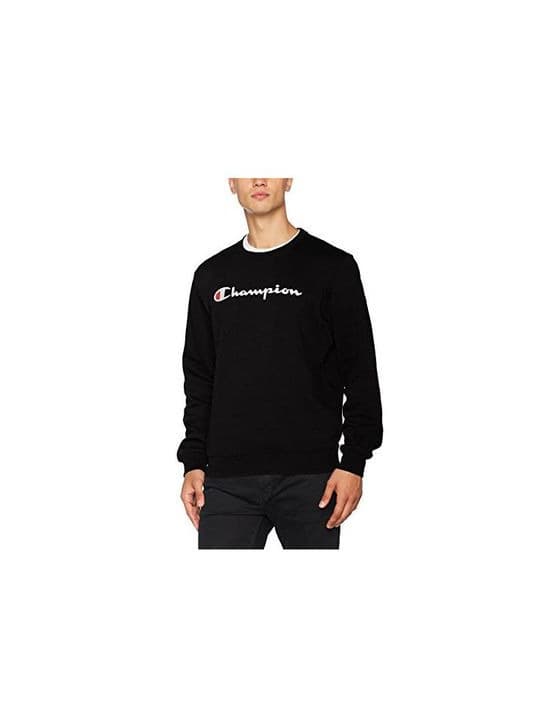 Moda Champion Classic Logo para Hombre Sudadera, Negro