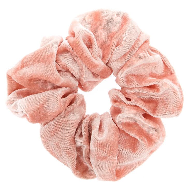 Moda Claire's blush pink velvet scrunchie