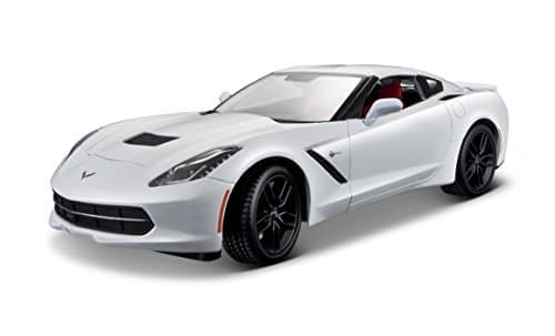 Producto Maisto-31677 Stingray, Color Blanco, Corvette Plateado