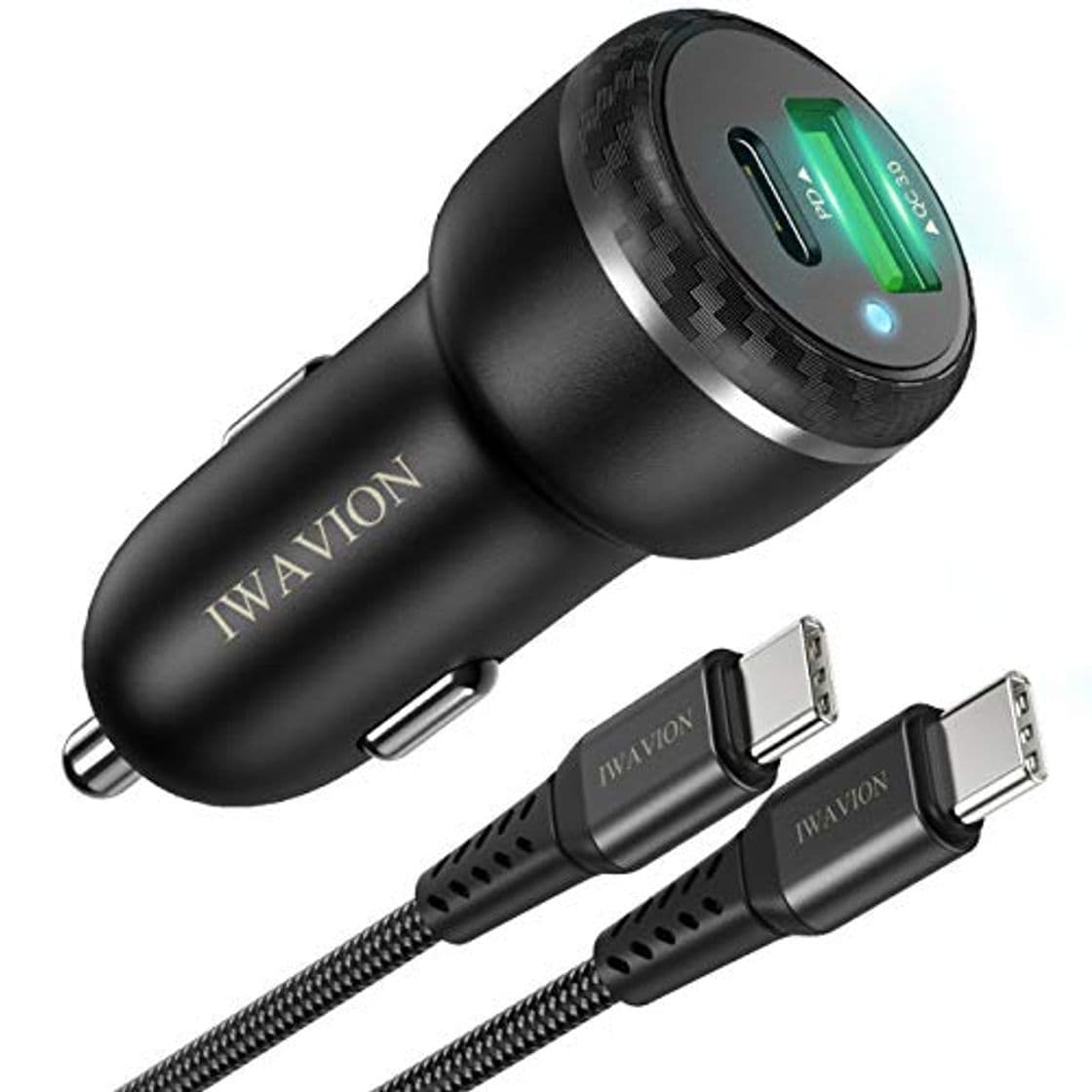 Product IWAVION USB Tipo C Cargador de Coche,Quick Charge 3.0&PD 36W Carga Rapida