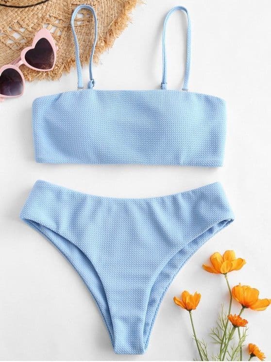 Product Textured Bandeau Bikini Set 