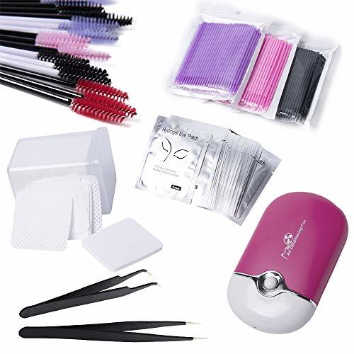 Product Kit Extensión Pestañas Pelo por Pelo Profesional, 50 Pares Parches Hidrogel para