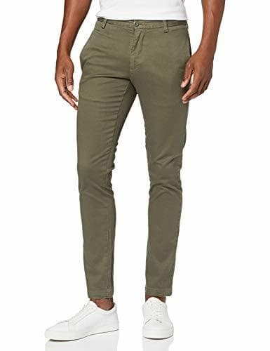 Moda find. Pantalones Chino Skinny Hombre, Verde