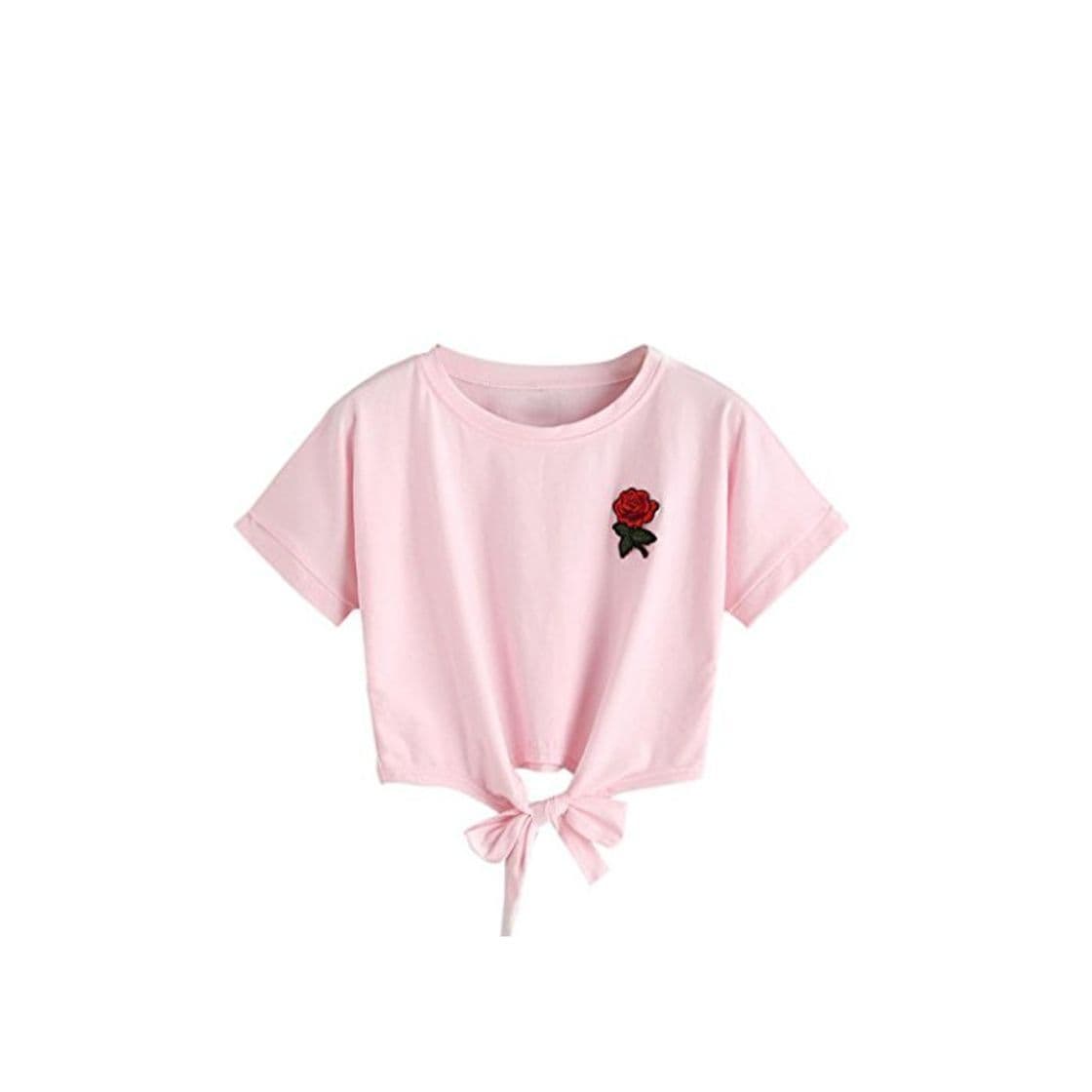 Moda Camisas Mujer, ❤️Xinan Blusa de Mujer Sexy Tops Halter Apliques Rose Manga