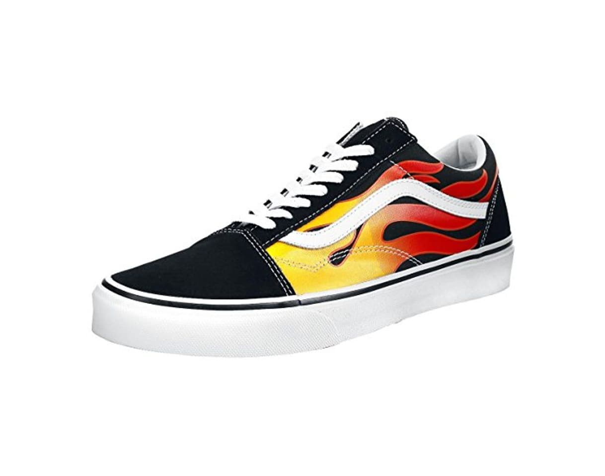 Fashion Vans Old Skool Flame Zapatillas Negro/Rojo EU38