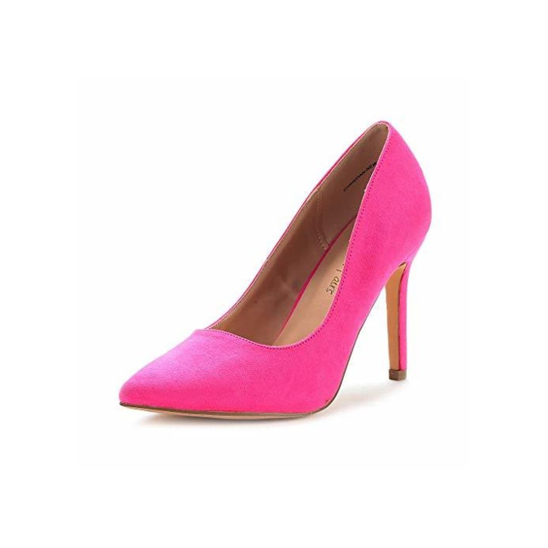 Moda DREAM PAIRS Zapatos de Tacón Alto Pump para Mujer Fucsia Ante 40