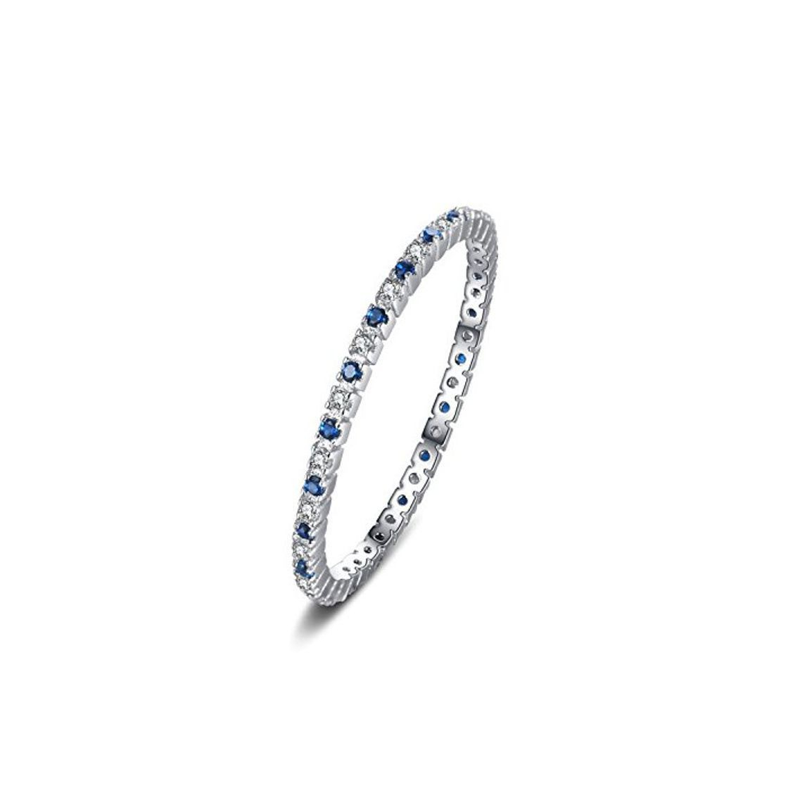 Fashion JewelryPalace Anillo de boda Exquisito Espinela azul creado en Plata de ley