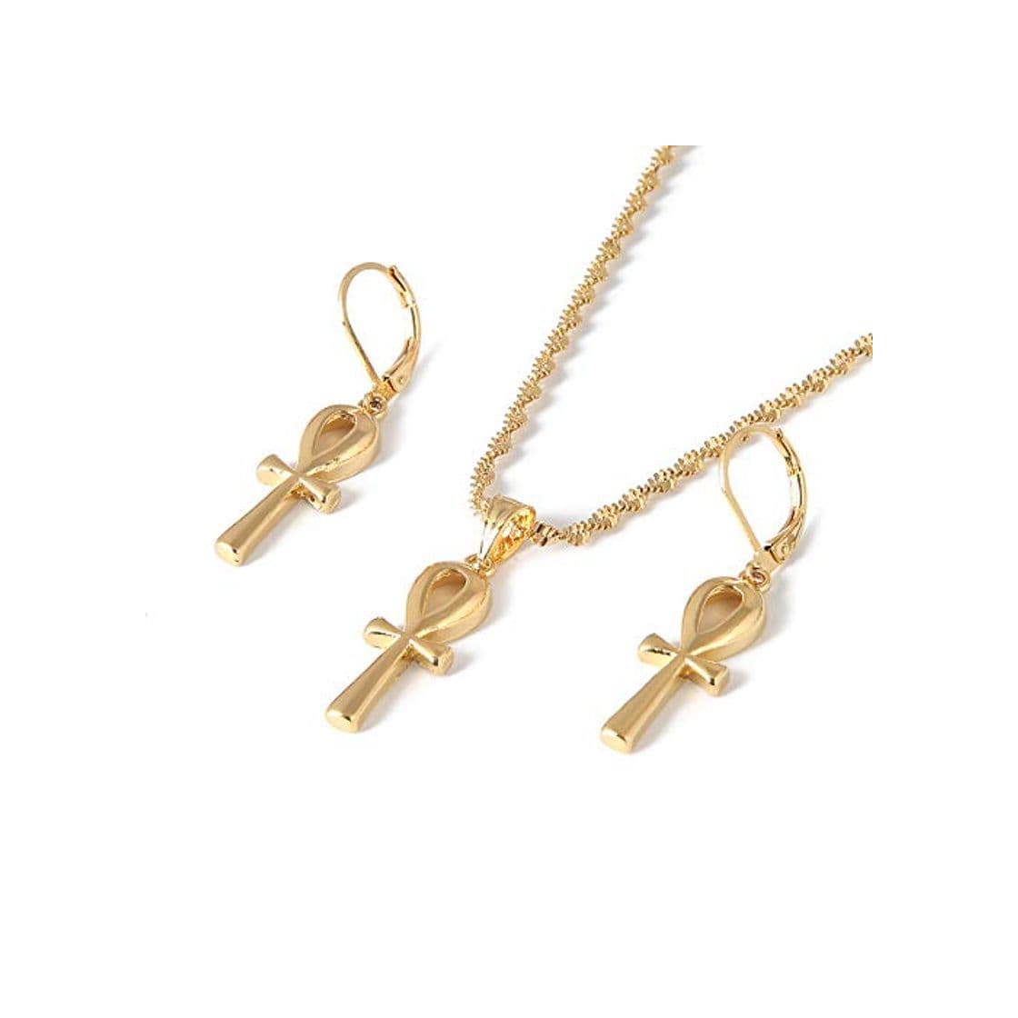 Product BR Gold Jewelry Juego de Pendientes de Cruz egipcia con Cruz de