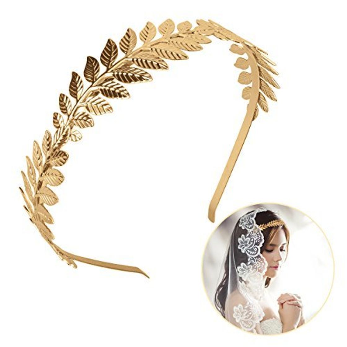 Beauty OZUAR Diadema de Hoja Dorada Estilo Griego Diadema de Corona Tiara Accesorios