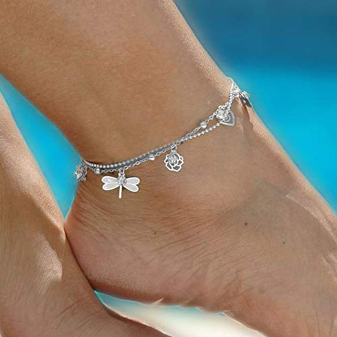 Product Jovono Tobillera Pulsera Playa Pie Libélula Campanas Tobillera para Mujeres y Niñas