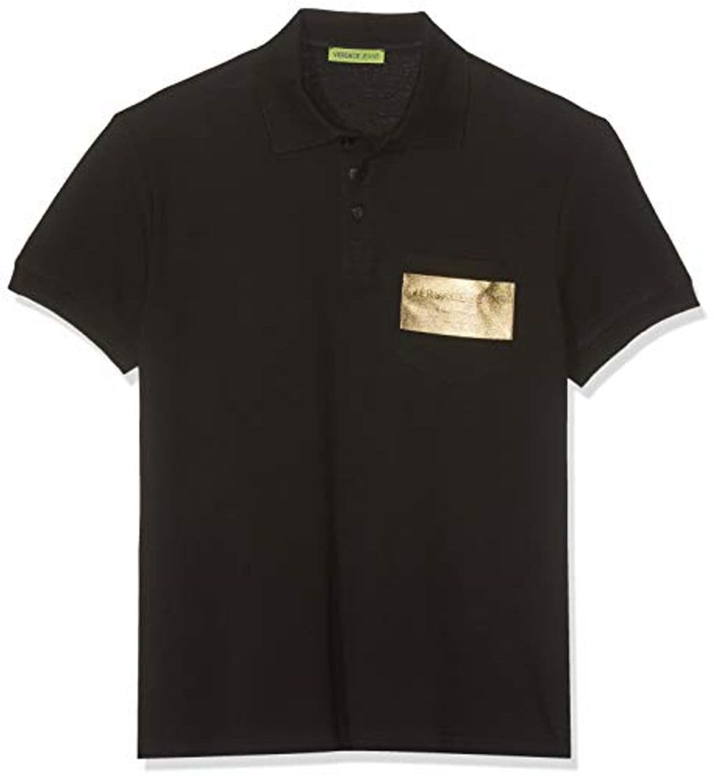 Fashion Versace Jeans Couture Man T-Shirt Polo, Negro