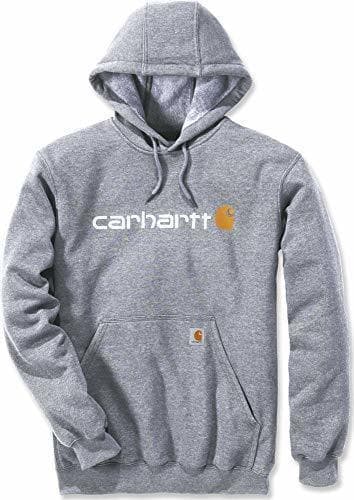 Product Carhartt Mens Stretchable Signature Logo Hooded Sweatshirt Top