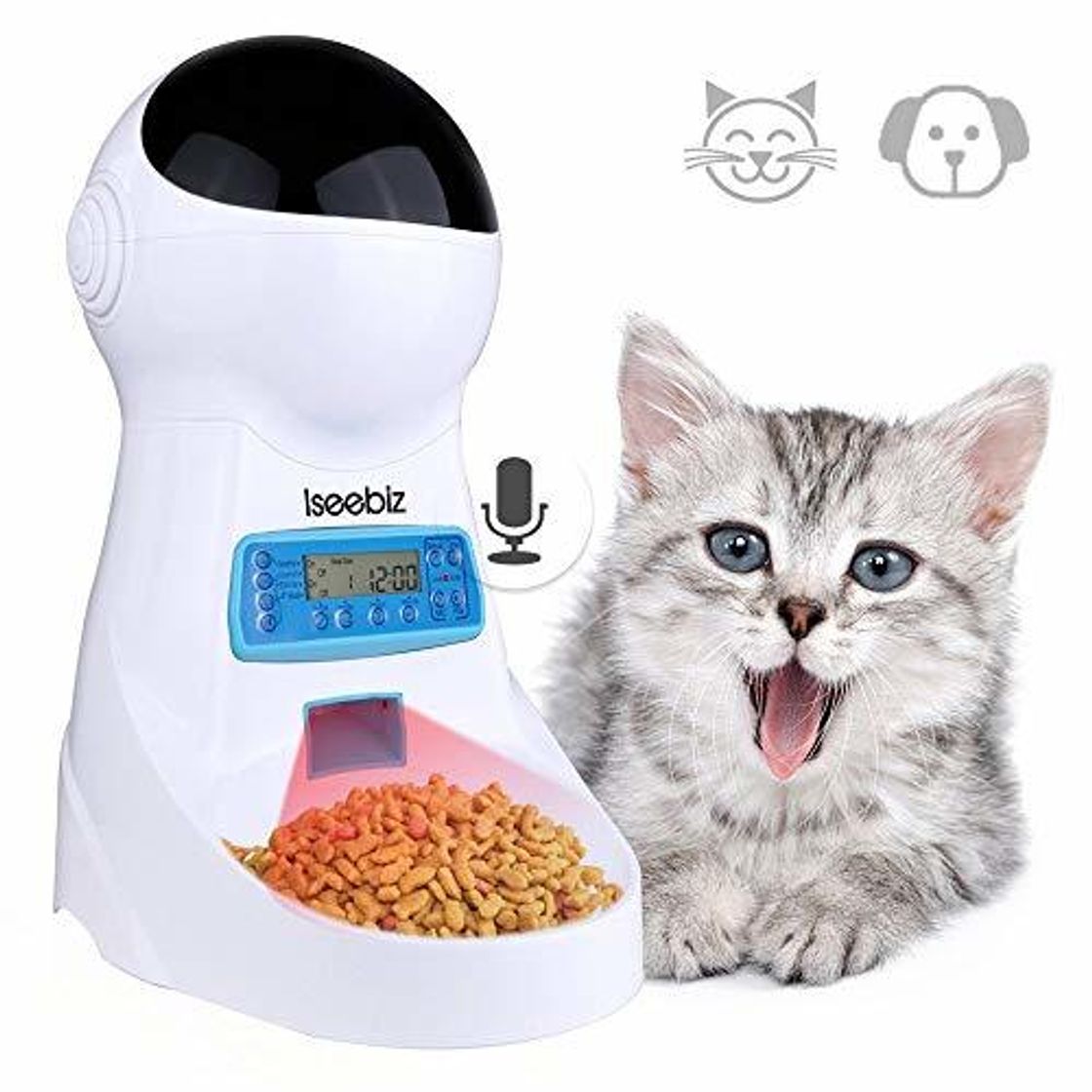 Producto Comedero Automatico Gatos Iseebiz 3 Litro Comedero Perro Tiene 4 Comidas con