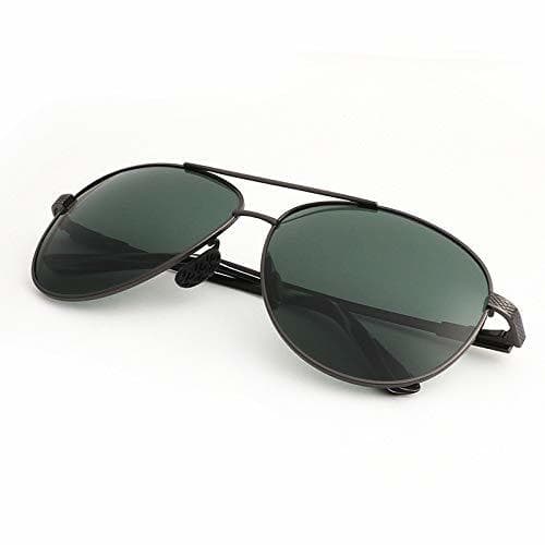 Lugar LKVNHP Vintage Titanium Sunglasses Hombres Polarized Glass Green Lens Gafas De Sol