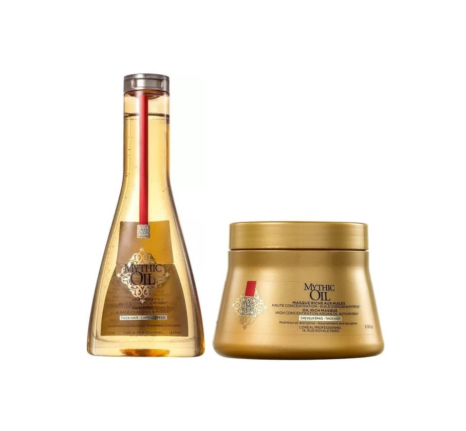 Product Shampoo e máscara Mythic Oil.