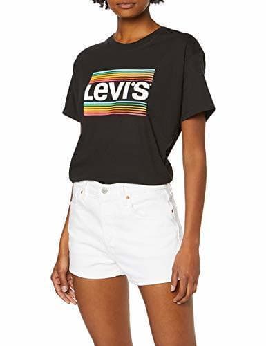 Fashion Levi's 501 High Rise Short Pantalones Cortos, Blanco