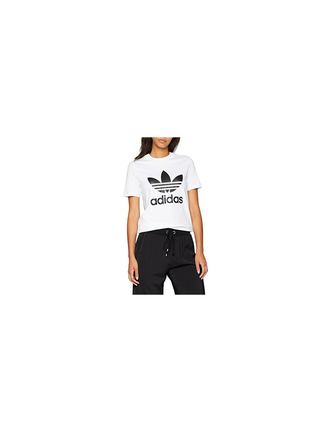 Fitness Adidas Trefoil, Camiseta para Mujer, Blanco