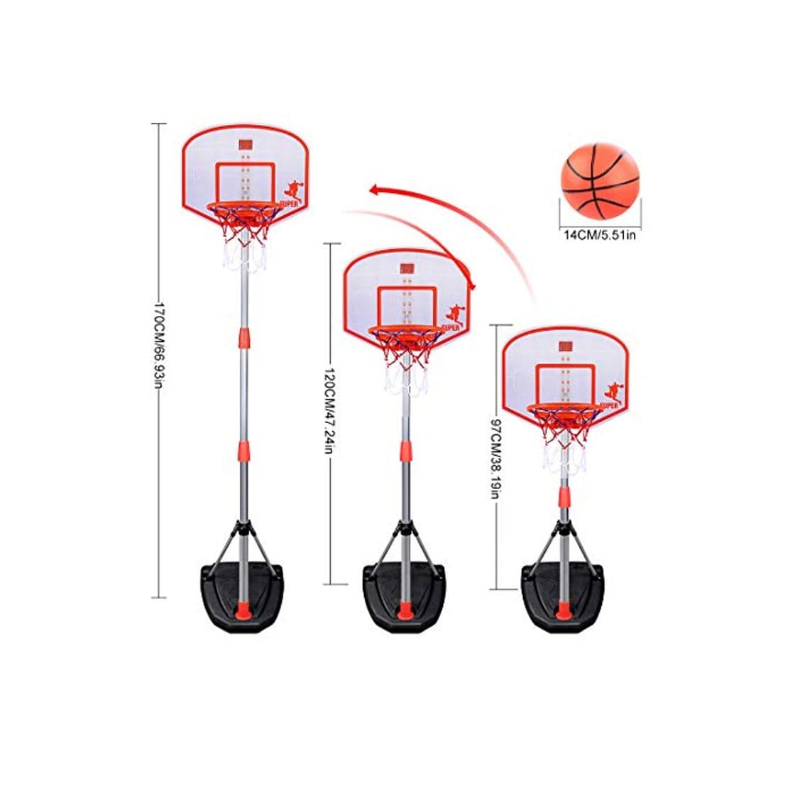 Producto PELLOR Canasta Aro de Baloncesto Ajustable