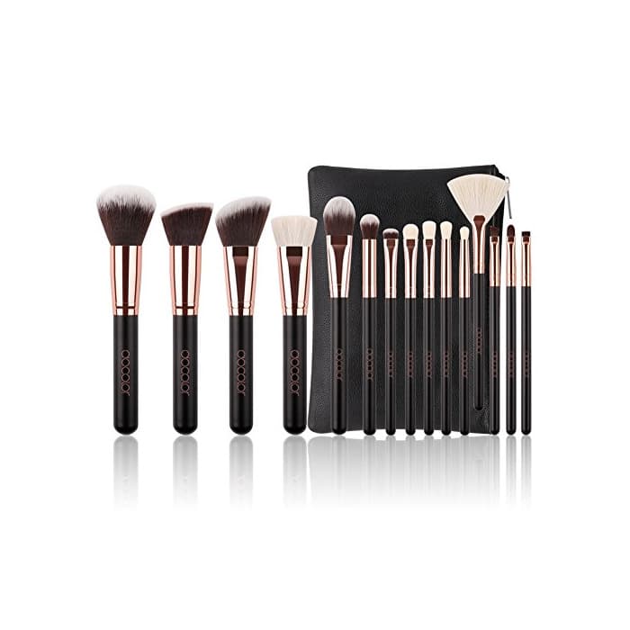 Belleza Kit de Brochas Maquillaje 15 Piezas Docolor Cerdas de Fibra Sintética Suave