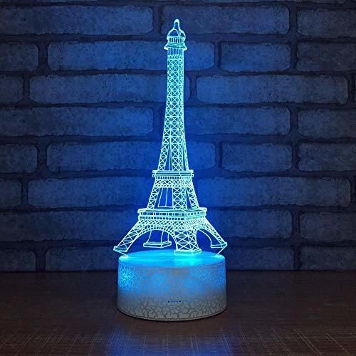 Product Lámpara De Ilusión 3D Luz De Noche Led 7 Colores Torre Eiffel