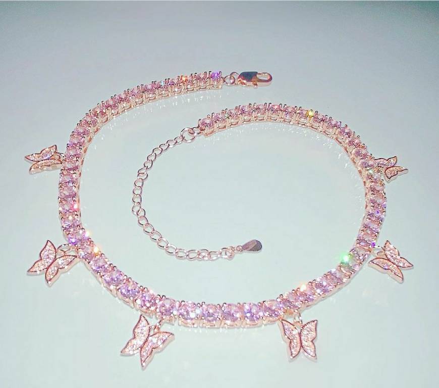 Product Pink butterfly drip choker

