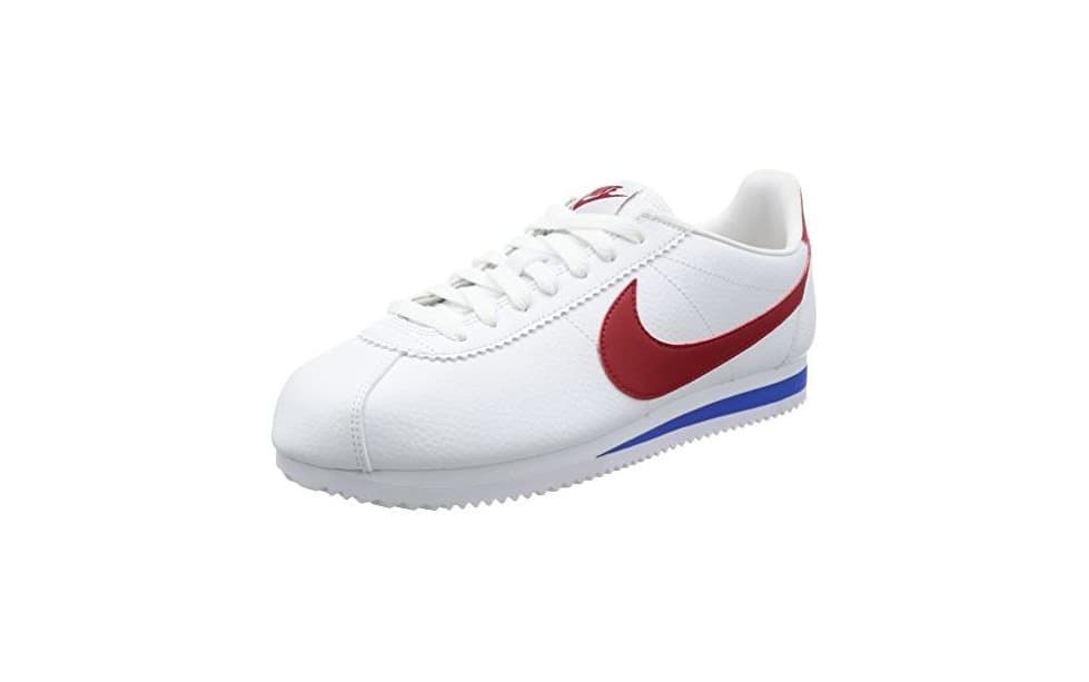 Moda Nike Classic Cortez Leather, Zapatillas de Deporte Hombre, Varios Colores (White / Varsity Red Varsity Roya)