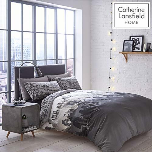 Lugar Catherine Lansfield City Scape - Juego de Cama, Funda de edredón(200 cm x 200 cm) y