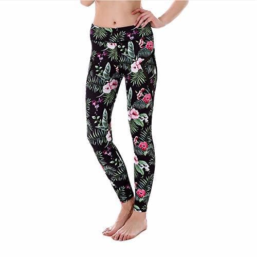 Lugar Ytdzsw Desgaste del Deporte Calca Feminina Hojas Tropicales Flores Rojas Pantalones De