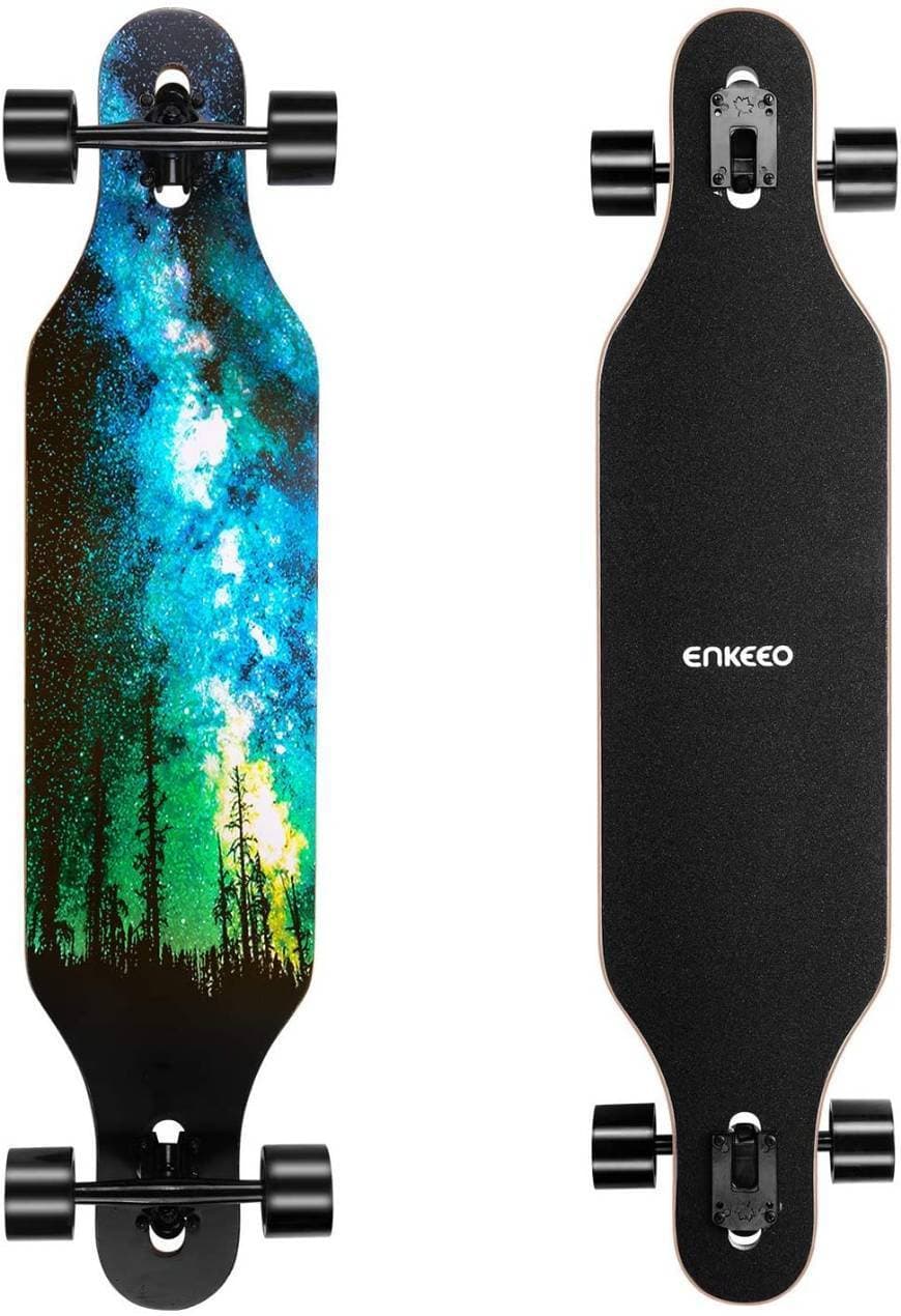 Fashion ENKEEO 23x103.5cm Longboard, ABEC-11 skate flexível de rolam