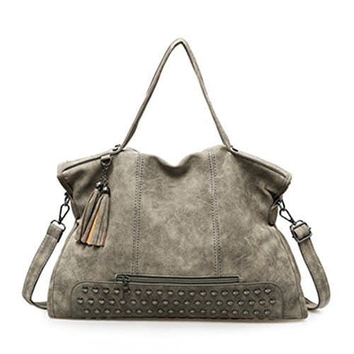 Producto Vintage remache Cuero de Nubuck Mujeres Borla Bolsa Bolsa bandolera Monederos Mujer