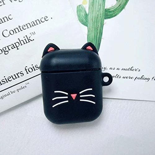 Place para Airpods Funda Cute Cat Cartoon Funda Protectora con Encantadora Cordón Funda