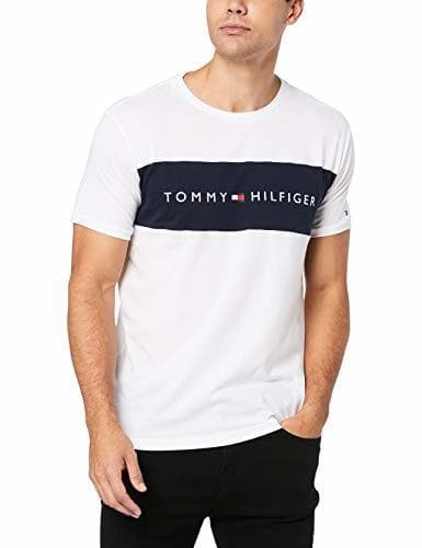 Moda Tommy Hilfiger Hombre Camiseta con Logo de la Bandera