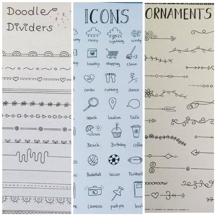 Moda Icons, doodle dividers, ornaments and others 📚✏️