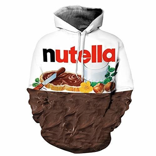 Product Parejas Unisex Sudadera con Capucha Nutella Impreso en 3D Sudadera de Secado