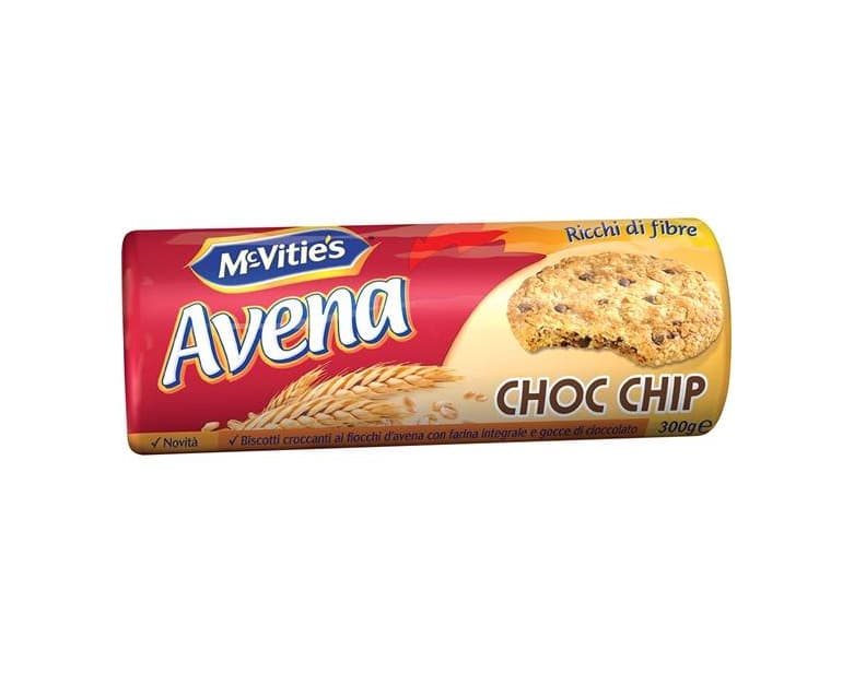 Product Bolacha Mcvitie's Aveia Pepitas Chocolate vegan 

