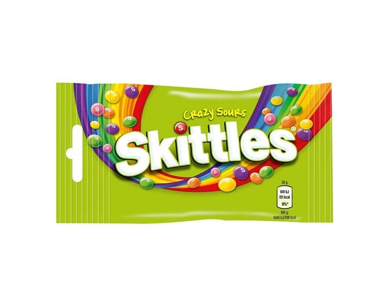 Product Caramelos Skittles Crazy Sours vegan snacks doces comida  

