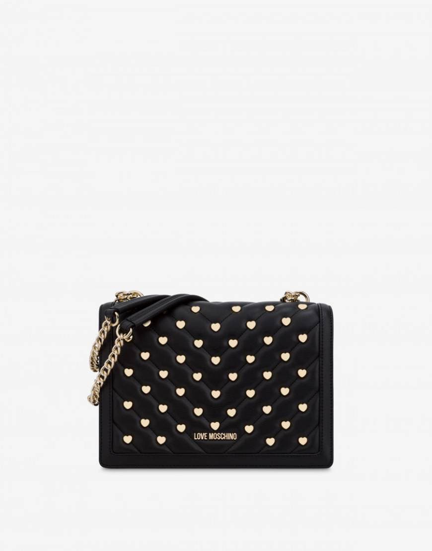 Product MOSCHINO SHOULDER BAG WITH HEART STUDS acessórios malas

