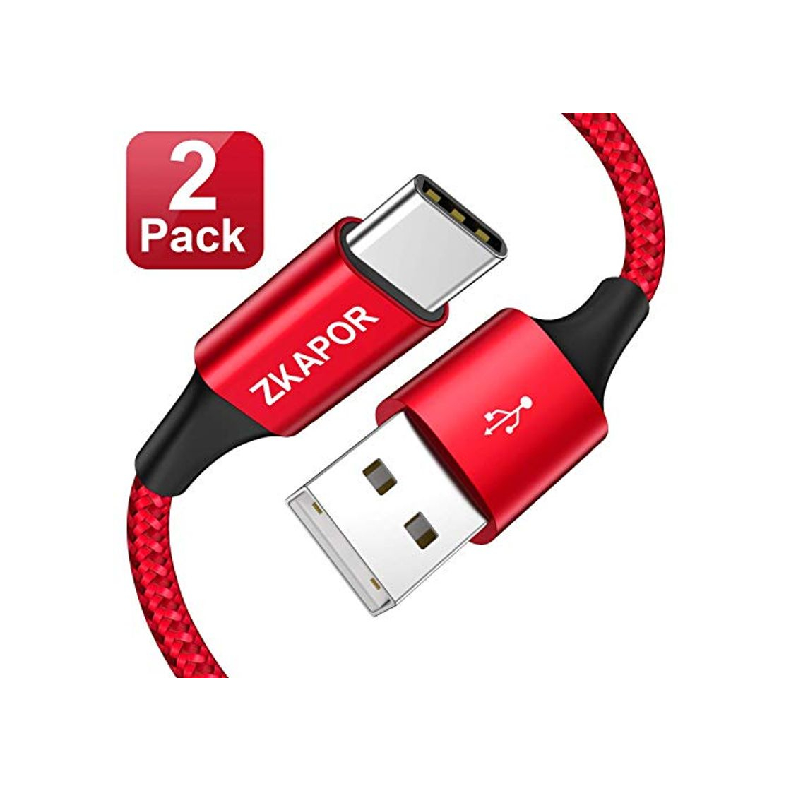 Product ZKAPOR Cable USB Tipo C, [2Pack 2M] Cargador Tipo C Carga Rápida