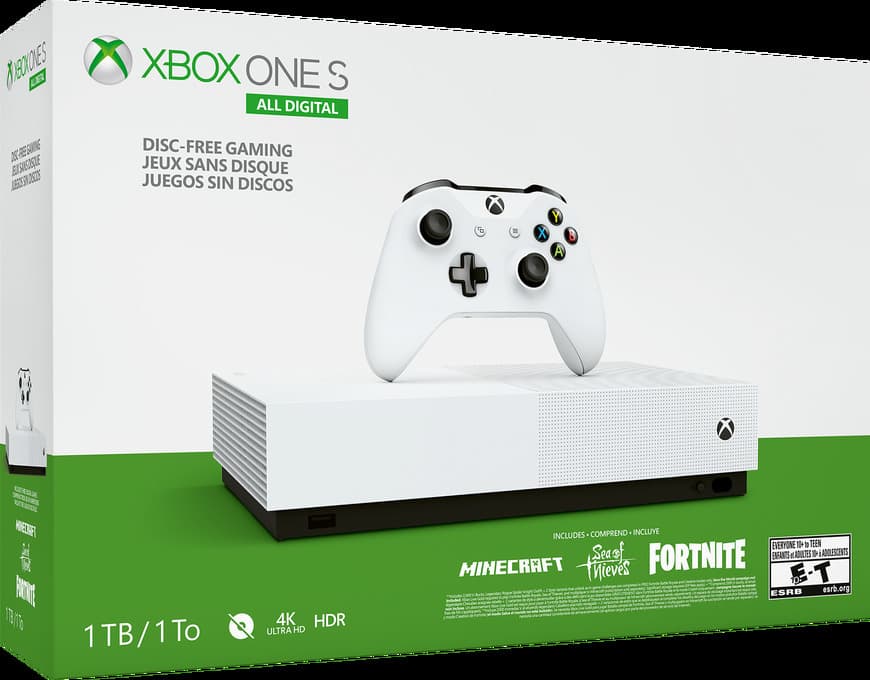 Electrónica Microsoft - Xbox One S 1 TB All-Digital Edition, Fortnite