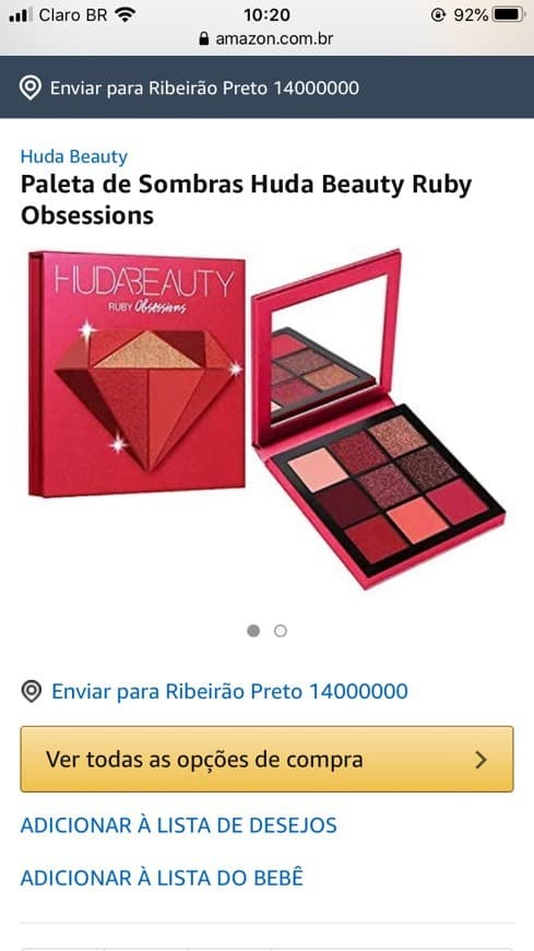 Moda Paleta Huda Beauty